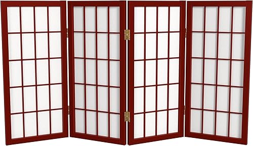 Biombo portátil simple de 2 pies Biombo diseño Shoji clásico diseño japonés 4 anchuras 6 colores Madera Rosewood