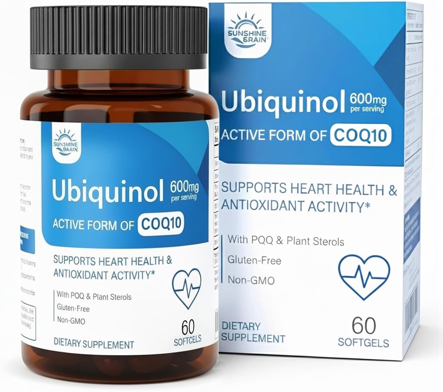 Ubiquinol CoQ10 600mg with PQQ, Vitamin E & Plant Sterols – High Absorption Formula with Black Pepper & Sunflower Lecithin – Heart Health, Energy Production & Antioxidant Support丨60 Softgels - Image 9