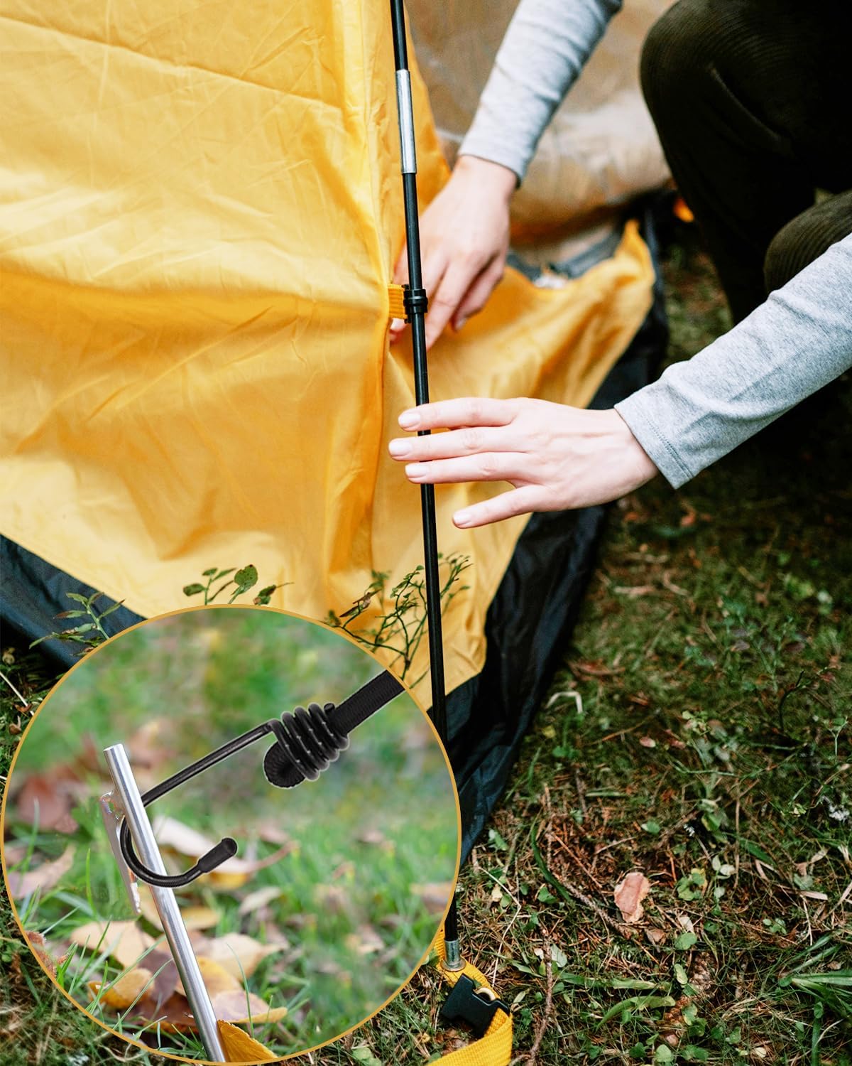 Bungee Cords with Hooks 40cm - 10 Pcs Bungee Cords Heavy Duty Outdoor, Bungee Straps with Hooks for Camping Tarp, Tents, Canopy and Fixings (Black)
