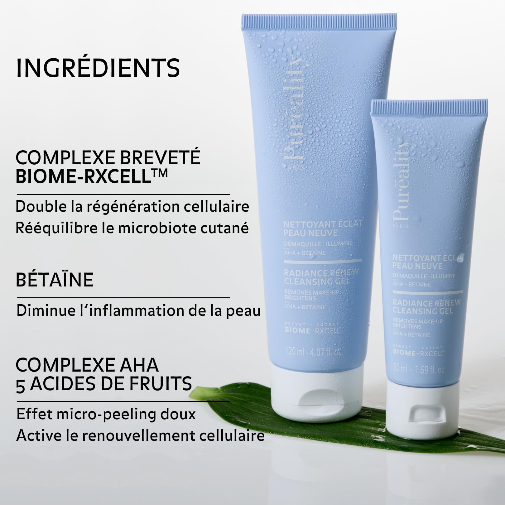Nettoyant Éclat Effet Peau Neuve 50ml Peau Sensible - Purifie, lisse, illumine & démaquille – aux AHA - Nettoyant visage