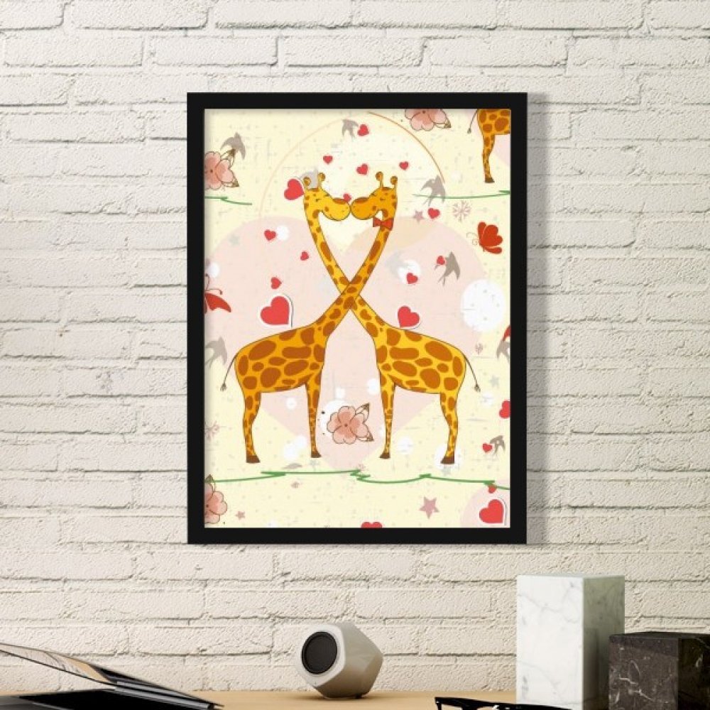 Cadre photo art prints avec illustration de girafes haute définition