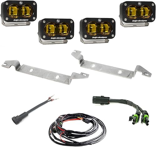 Baja Designs Kit de luces antiniebla S2 LED SAE para camión Toyota Sequoia 2023+ - Reemplazo OEM, lente ámbar