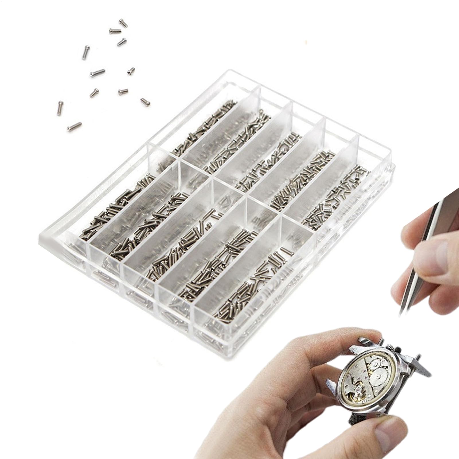 Tiny Screws Set - Replacement Screw Assortment Kit | 500 Pieces Self Tapping Metal Watch Screw | Electronic Repair Small Screws Box For Mobile Phones, Watches, Glasses, Laptops