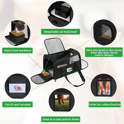 Miniatura 3 de Transportador de mascotas extra grande de 20 libras, transportador de gatos de lados suaves para gatos grandes de menos de 25 libras, transportador