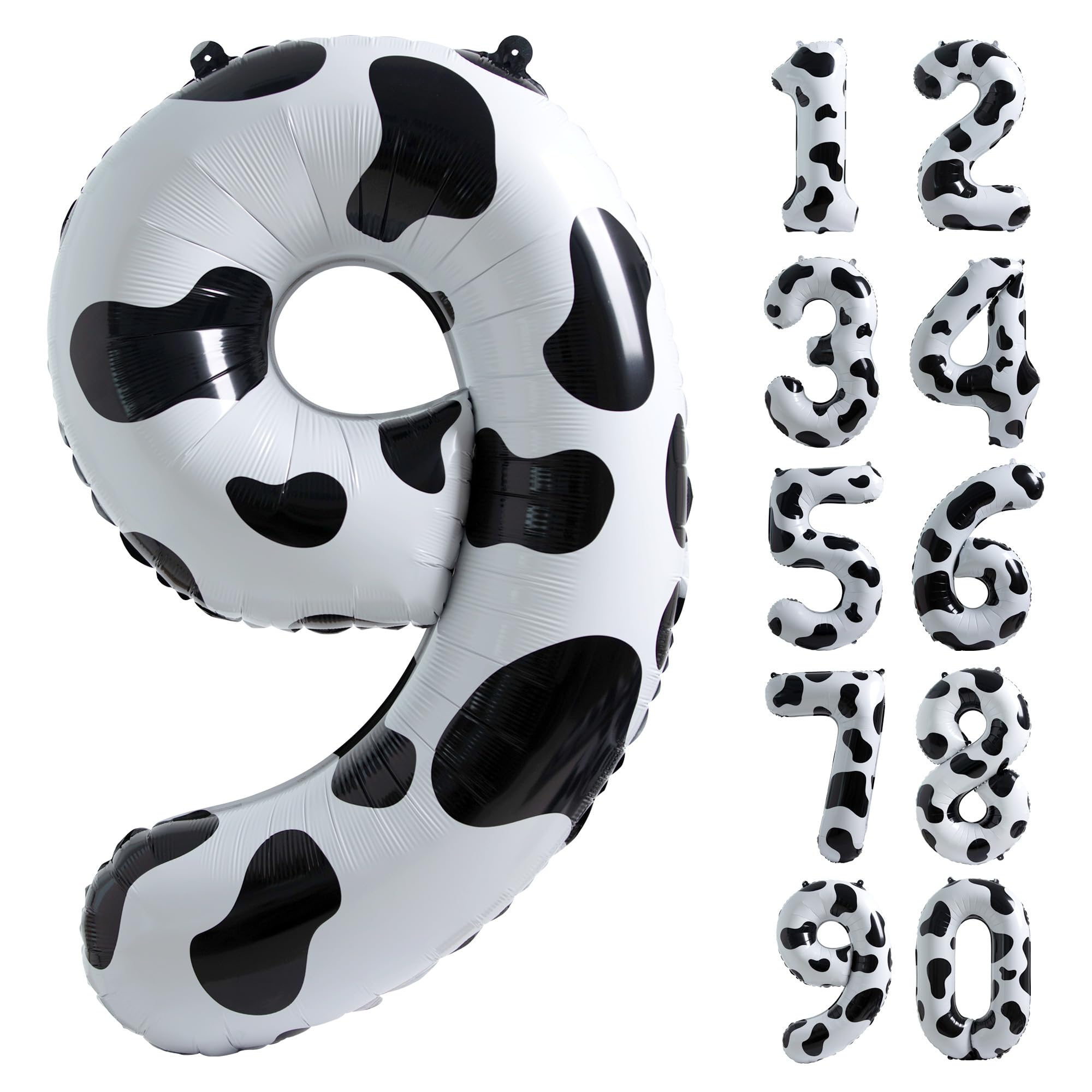 Giant Number Balloons 9 Cow Print Balloons 40 Inch Balloons Number 9 White Black Kids 9th Birthday Baby Shower Barn Farm Animal Theme Party Decorations Supplies Boy Girl Birthday Party Decorations