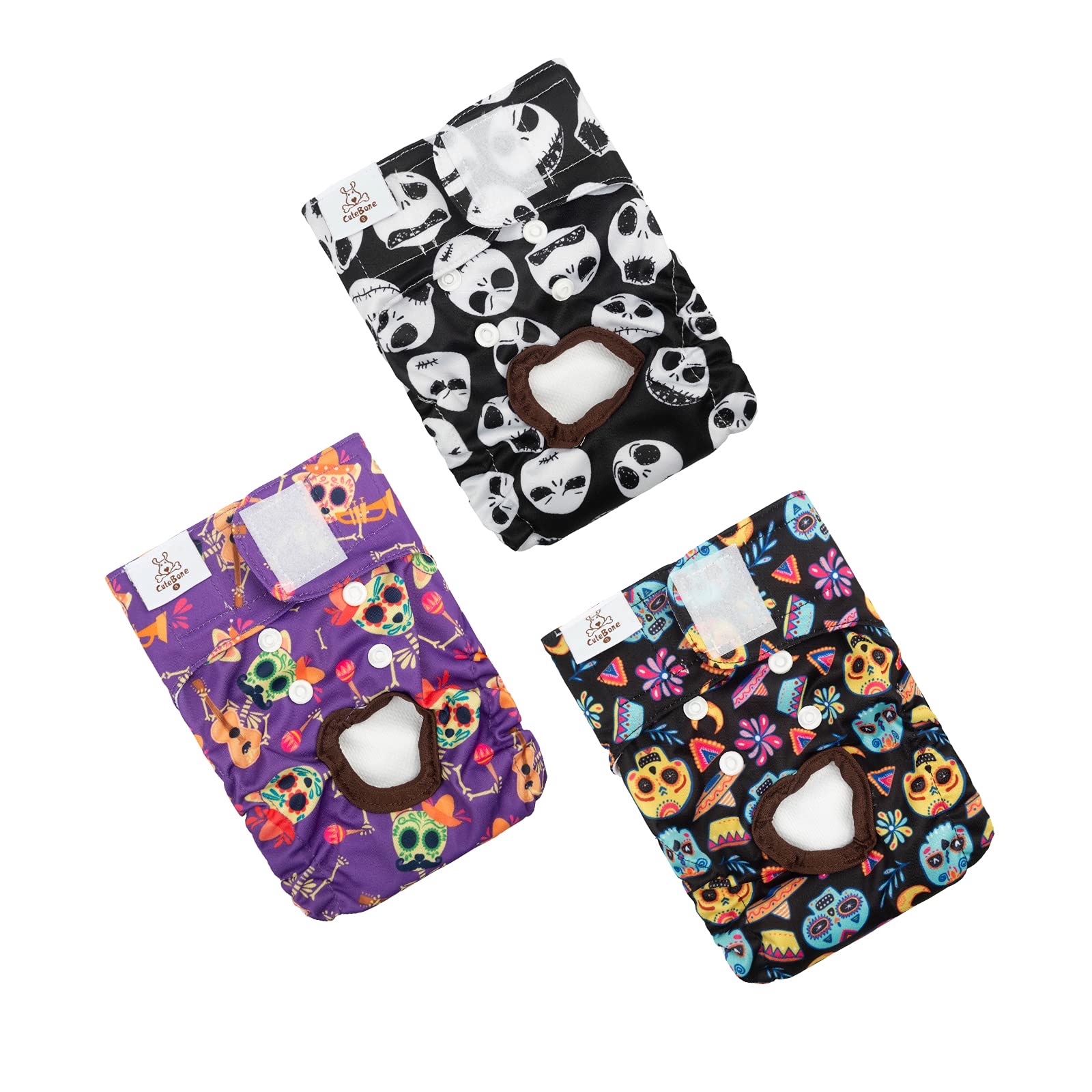 CuteBone Dog Diapers Female Washable Small Medium Large 3 Pack Reusable Doggie Diapers Puppy Period Pants for Doggy Heat Cycle Peeing — image 1