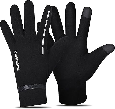 Guantes Invierno Hombre, Guantes de Pantalla Táctil Unisex Guantes Deportivos Super Cálido Mujer para Esquí Nieve Ciclismo Deporte al Aire Libre Running, negro