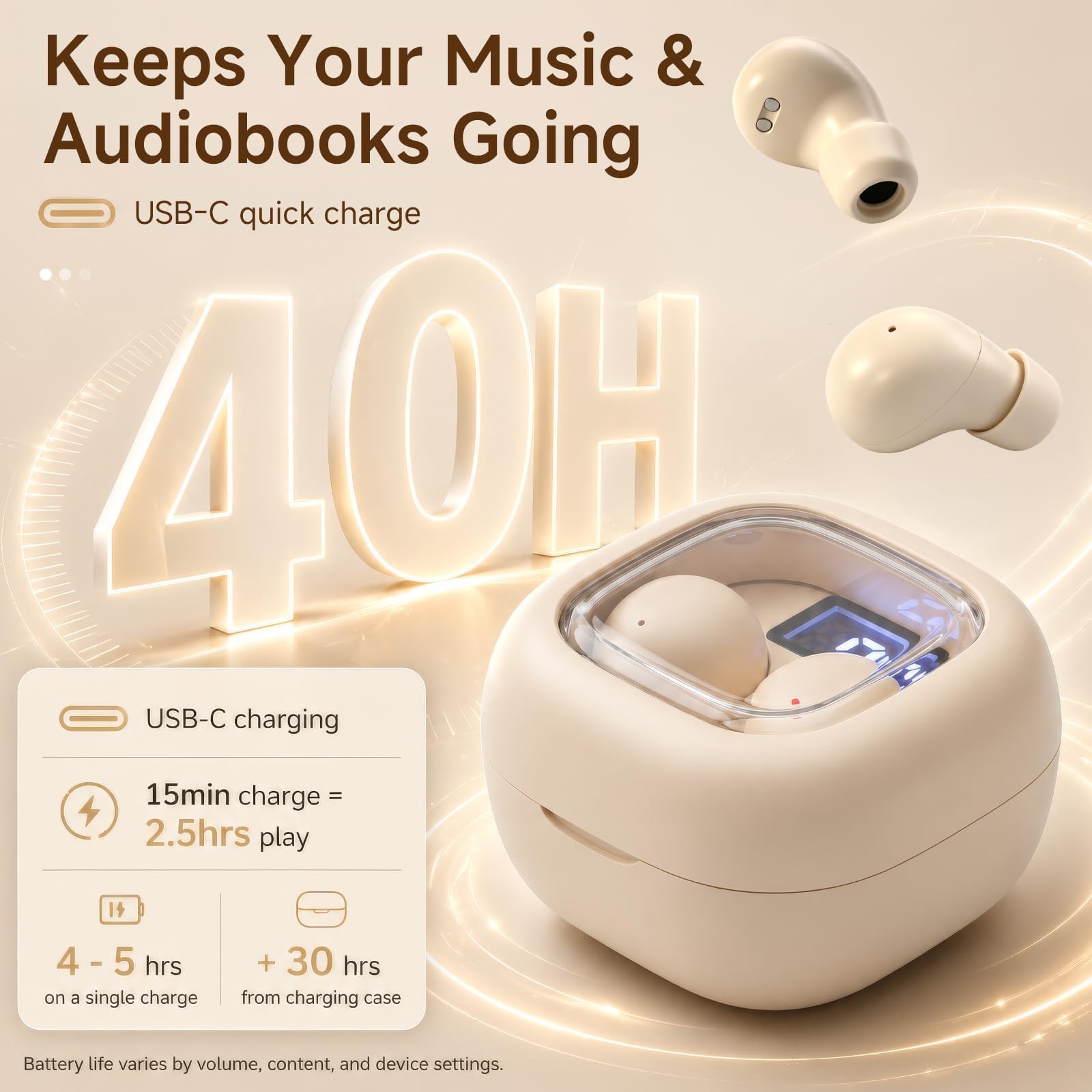 Auriculares invisibles inalámbricos más pequeño para dormir ultra mini auriculares ocultos Bluetooth cancelación de ruido para dormir de lado