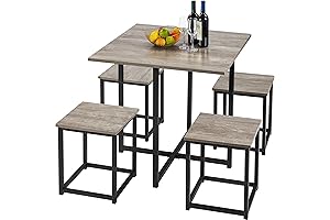Yaheetech 5-Piece Dining Table Set: Space-Saving Solution for Compact Spaces