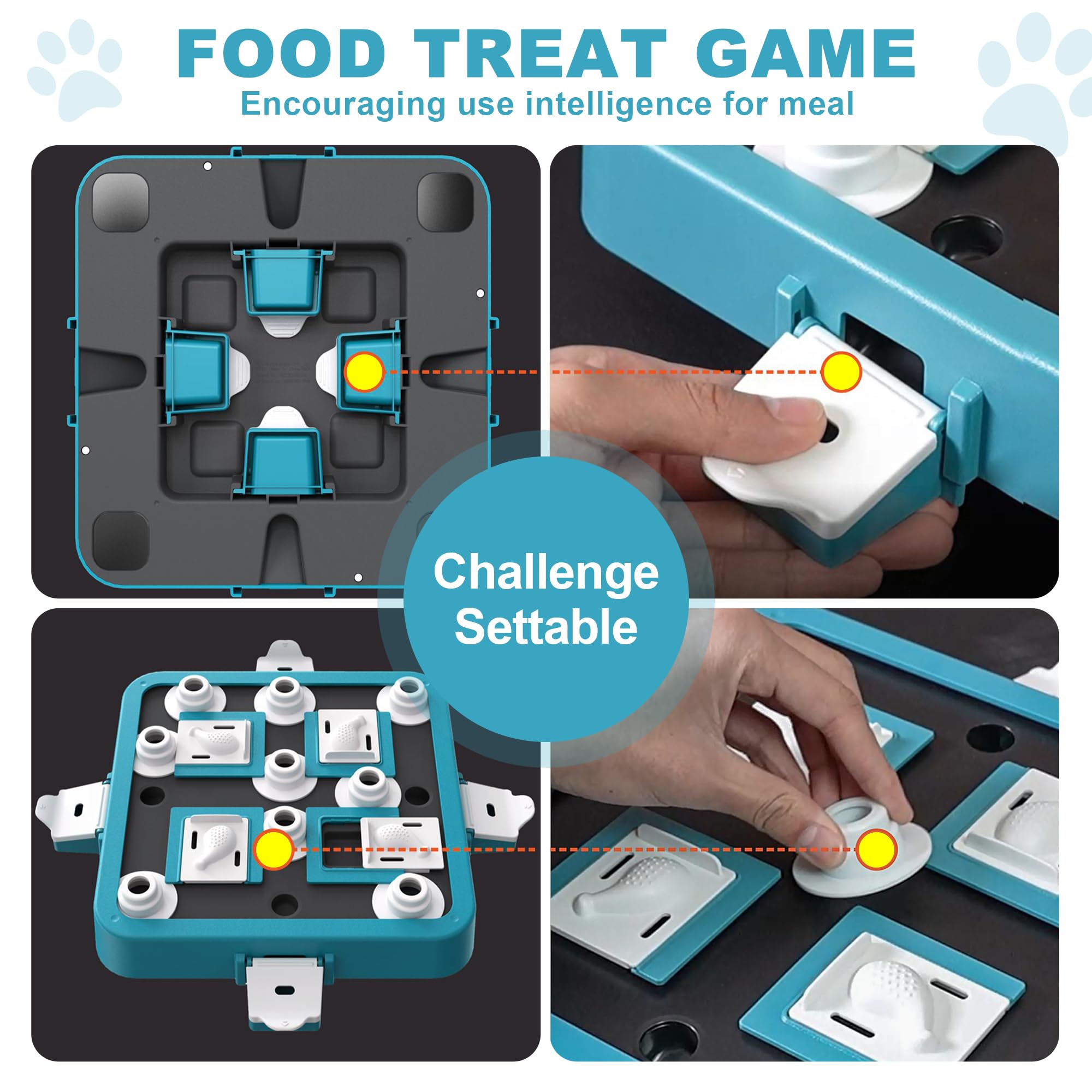 Aluckmao Großes Hunde-Puzzle-Spielzeug, einstellbare Stufen, Anfänger bis Fortgeschrittene | Food Treat Game, Brain Stimulation, Mental Enrichment, Green