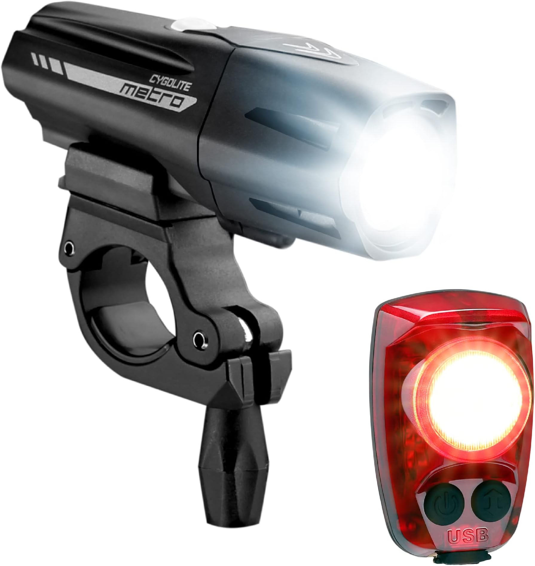 Metro and Hotshot Bike Light Set - 850, 800, 750, Lumen Front & 120, 150, 100 Lumen taillights