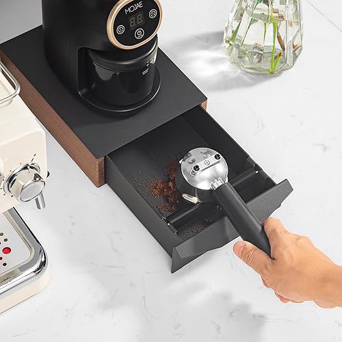 Miniatura 6 de MOJAE - Cajón de café expreso, contenedor desmontable de acero inoxidable con barra de golpeo extraíble y base antideslizante, color negro
