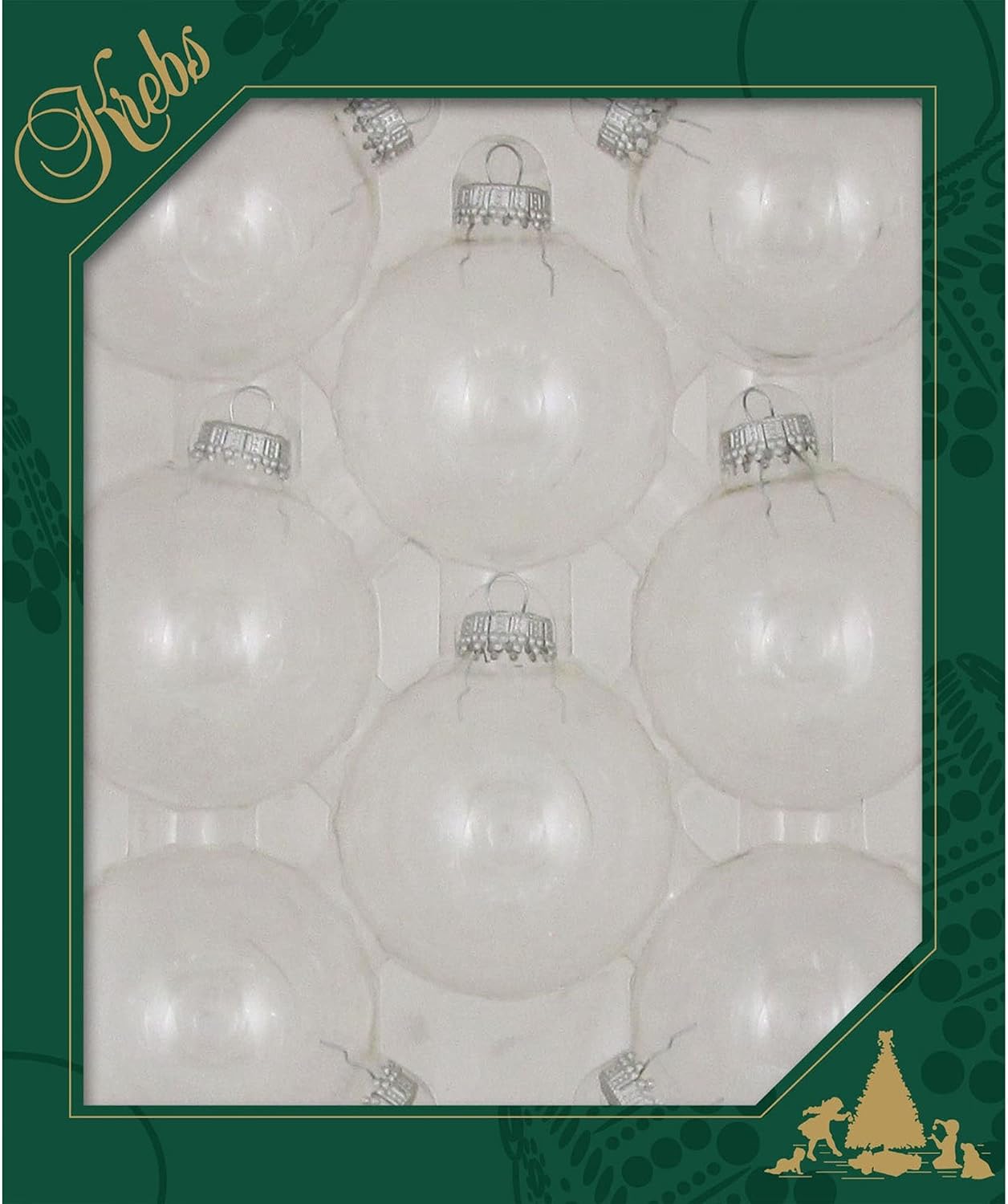 Crafting Seamless Glass Ball Ornaments for Holiday Decor (Clear with Silver Caps-8 Pieces, 2 5/8" - 67mm)
