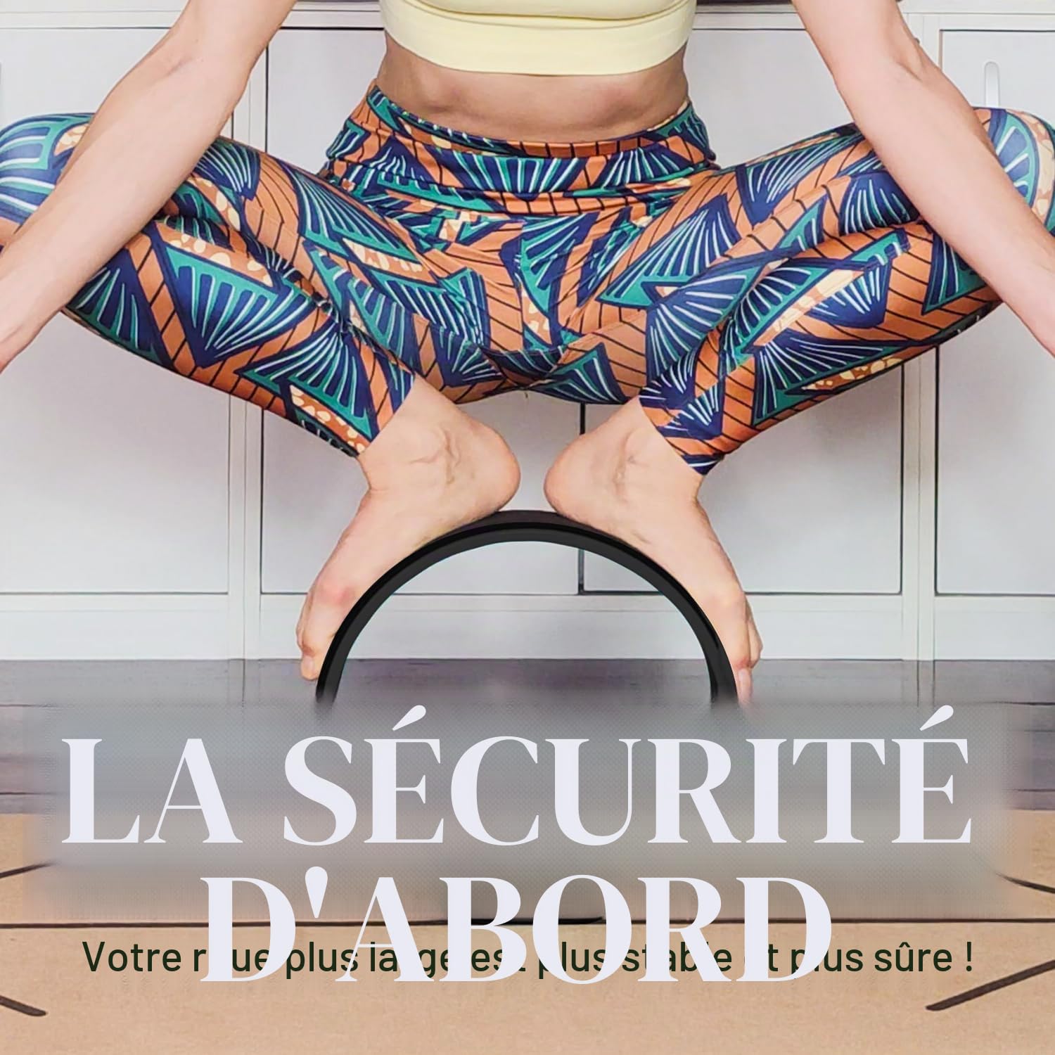 Roue de yoga extra large, mini roue de yoga – Kit de yoga adapté aux débutants. Rouleau dorsal plus confortable, stable et plus sûr. Améliore la posture, une meilleure mobilité. Exercice idéal à la