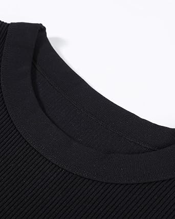 AUROLA Essentials Rib Seamless Sleeveless Tank for Women Subtle Logo Round Neck Active Workout Crop Tops