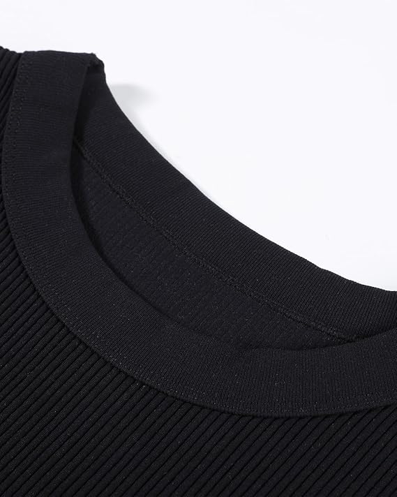 AUROLA Essentials Rib Seamless Sleeveless Tank for Women Subtle Logo Round Neck Active Workout Crop Tops
