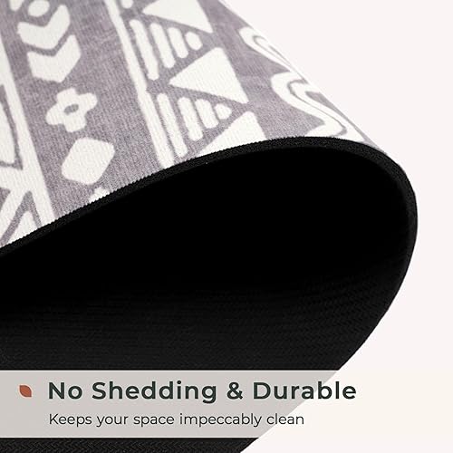 Miniatura 5 de FRESHMINT Tapete de baño bohemio, suave, bohemio, antideslizante, de secado rápido, delgado, lavable, con capa súper absorbente de agua y respaldo