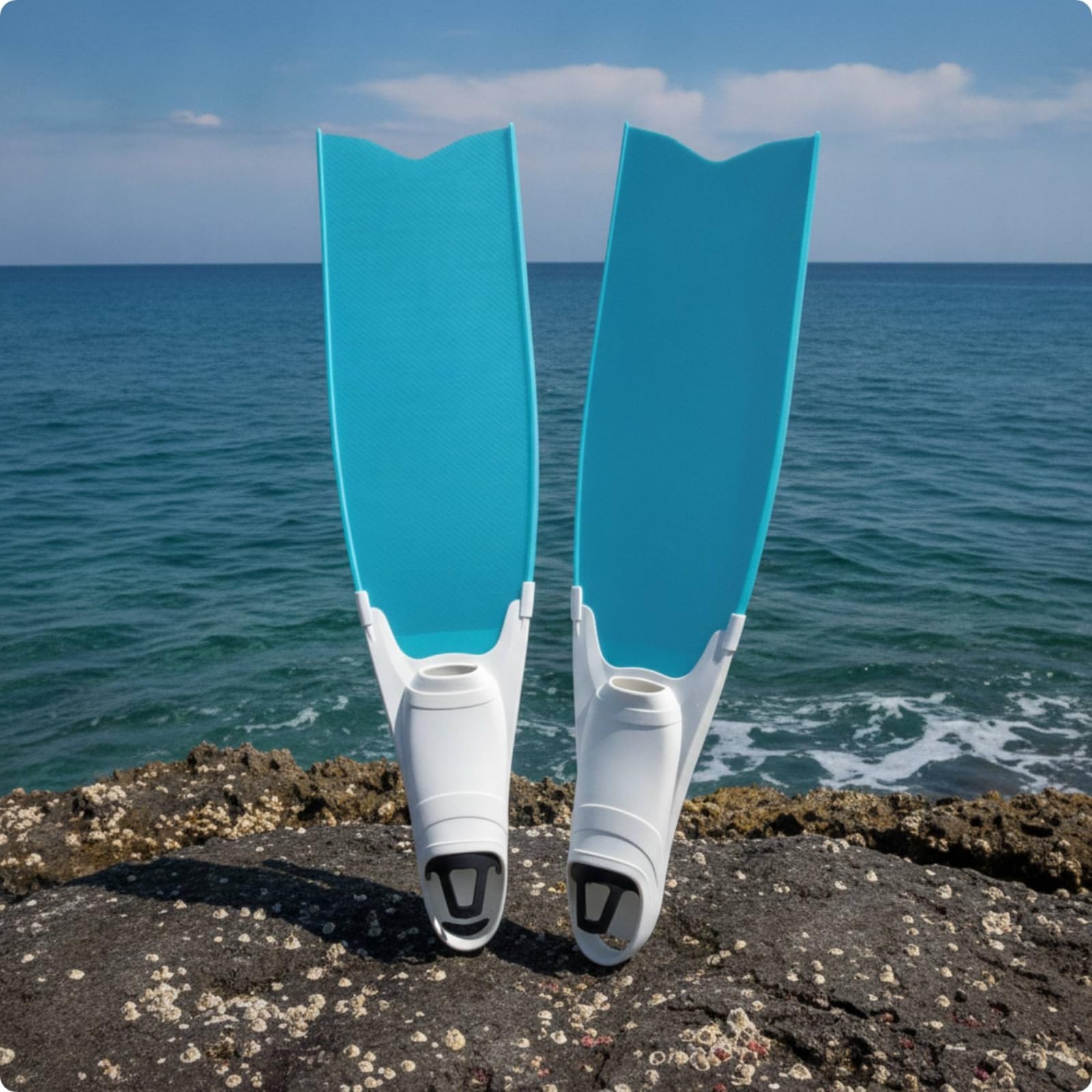 Aletas de Natación Largas para Buceo Nado y Entrenamiento Propulsión Eficiente para Descensos y Largas Distancias Moldeado Adecuadas para Esnórquel , Blanco , L 39-40
