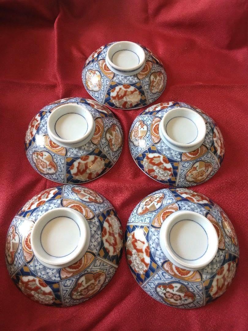 古伊万里 庫山窯 蓋付きどんぶり 5客セット 丼ぶり 色絵 赤絵 雑煮