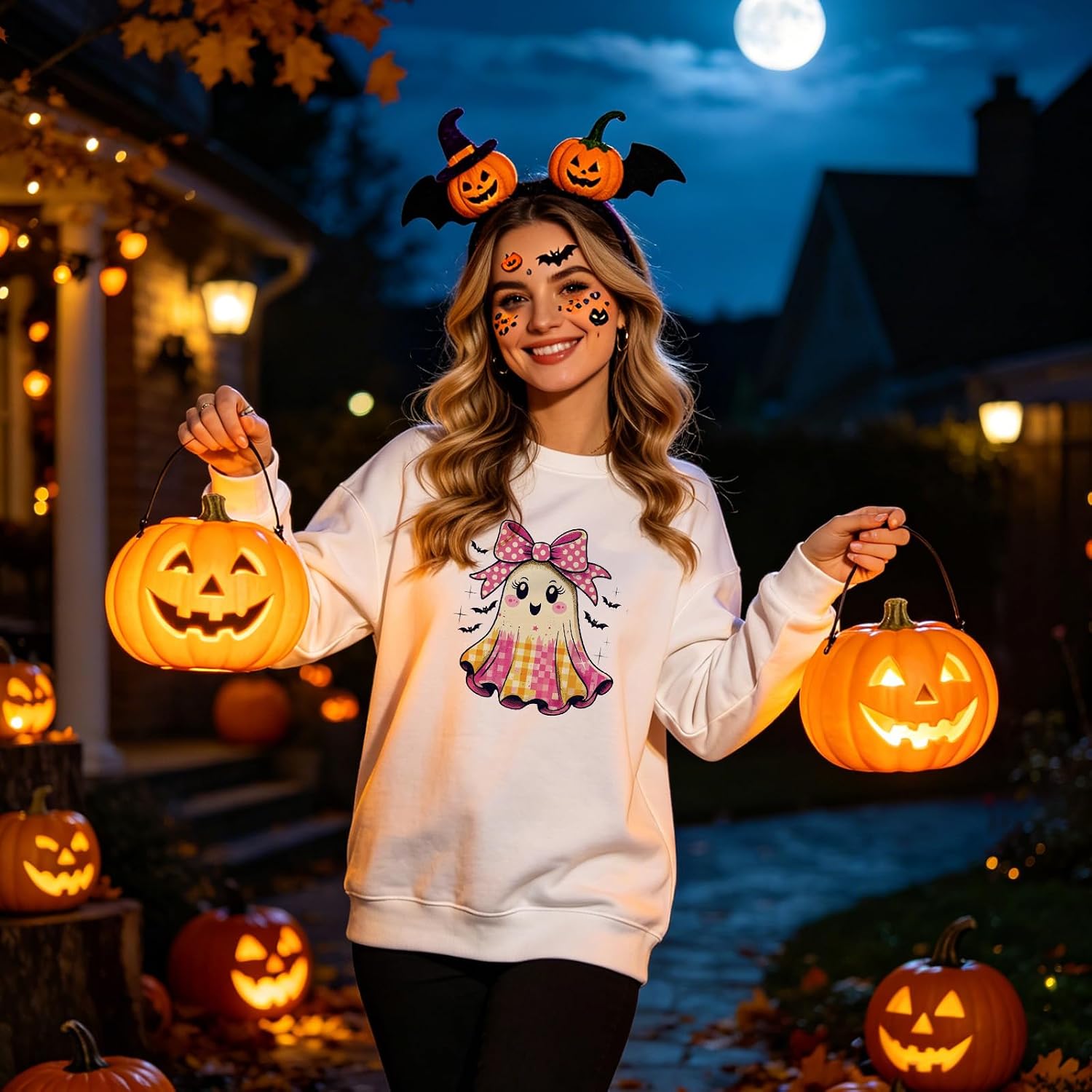 Dazoratix Halloween Iron on Transfers - 20 Sheets Funny Ghost DTF Ready to Press Cute Boo Heat Patches Spooky Pumpkin Stickers Vinyl Decal for T Shirts Clothes Hoodies Pillow Bag DIY Crafts Decoration