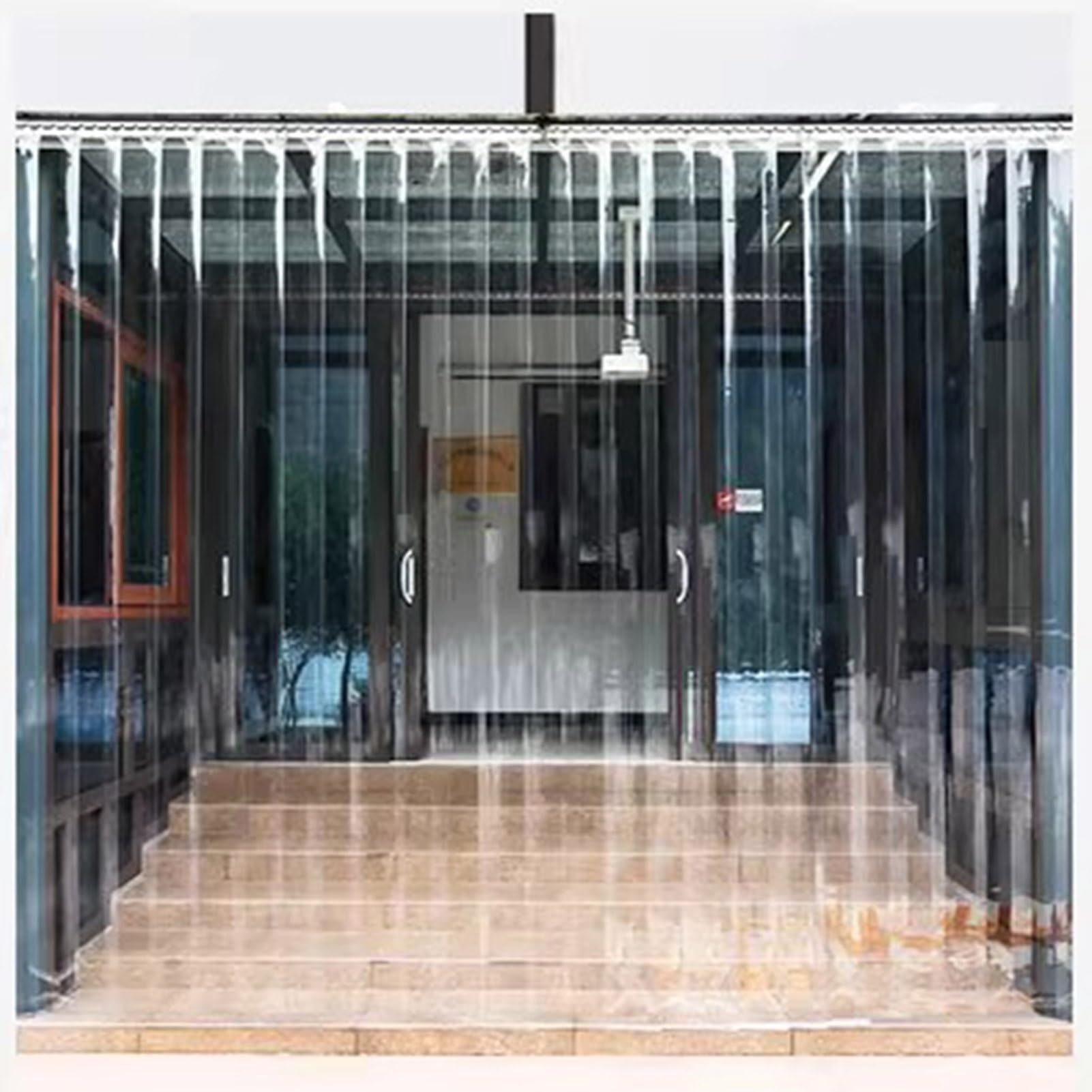 PVC Rideaux à Lamelles Bandes Porte Plastique Isolation Thermique Lanieres Séparation Abris de Jardin, Balcons(105x240cm/41.34x94.49in)