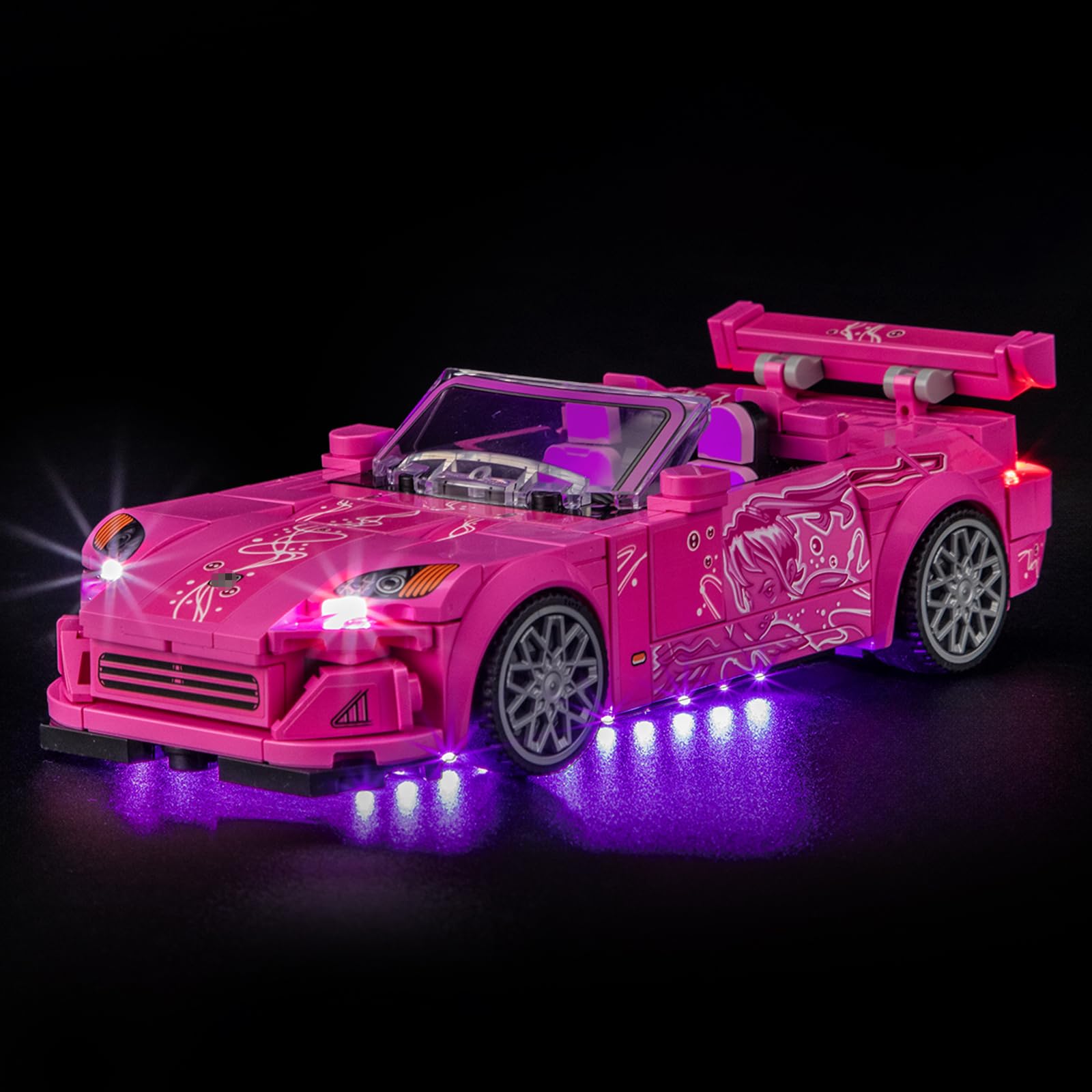 GEAMENT LED Light Kit Compatible with LEGO 2 Fast 2 Furious Honda S2000 Building Blocks Model - Lighting set for Speed Champions 77241 (Model Set Not Included)