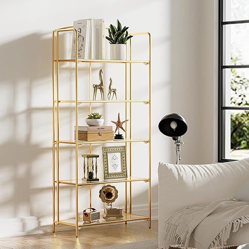 Miniatura 228 de Crofy - Estantería plegable sin montaje para sala de estar, estante plegable blanco de 5 niveles para oficina en casa, organizador de almacenamiento