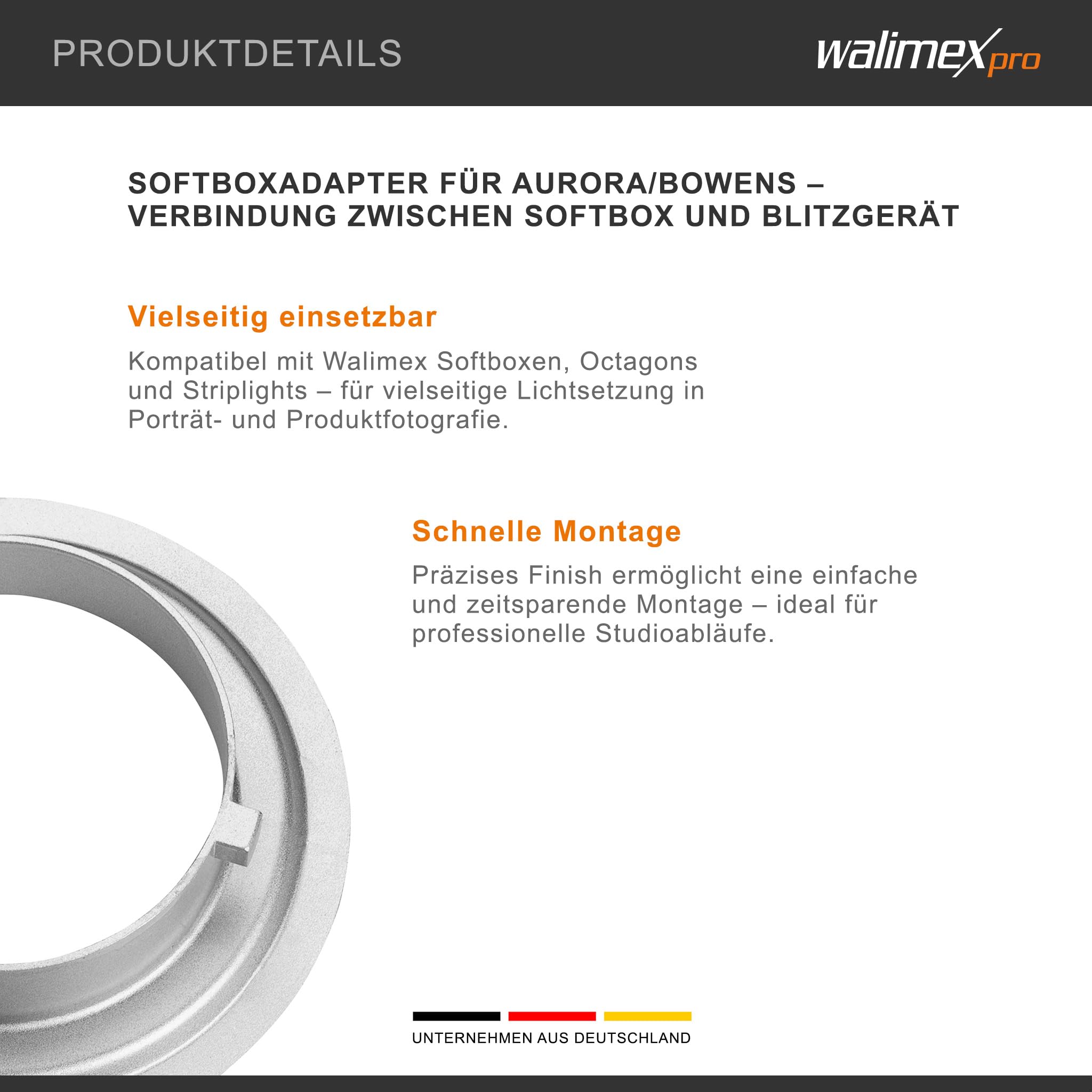 Walimex - Adattatore softbox per Aurora/Bowens