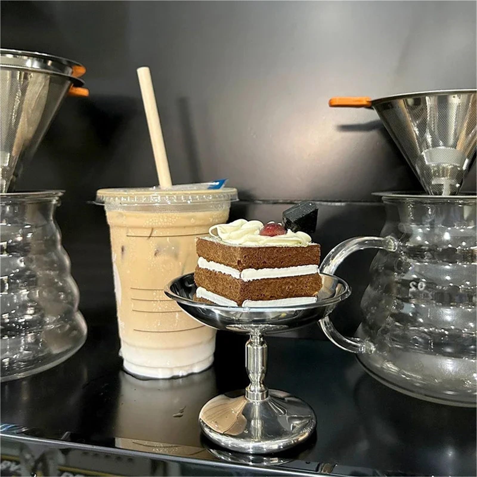 Coppe Gelato 3 pezzi in acciaio inossidabile tazza di gelato dessert insalatiera piatto di frutta piatto di snack tazza di vino multifunzionale contenitore da cucina for la casa Per Dessert(Silver1)