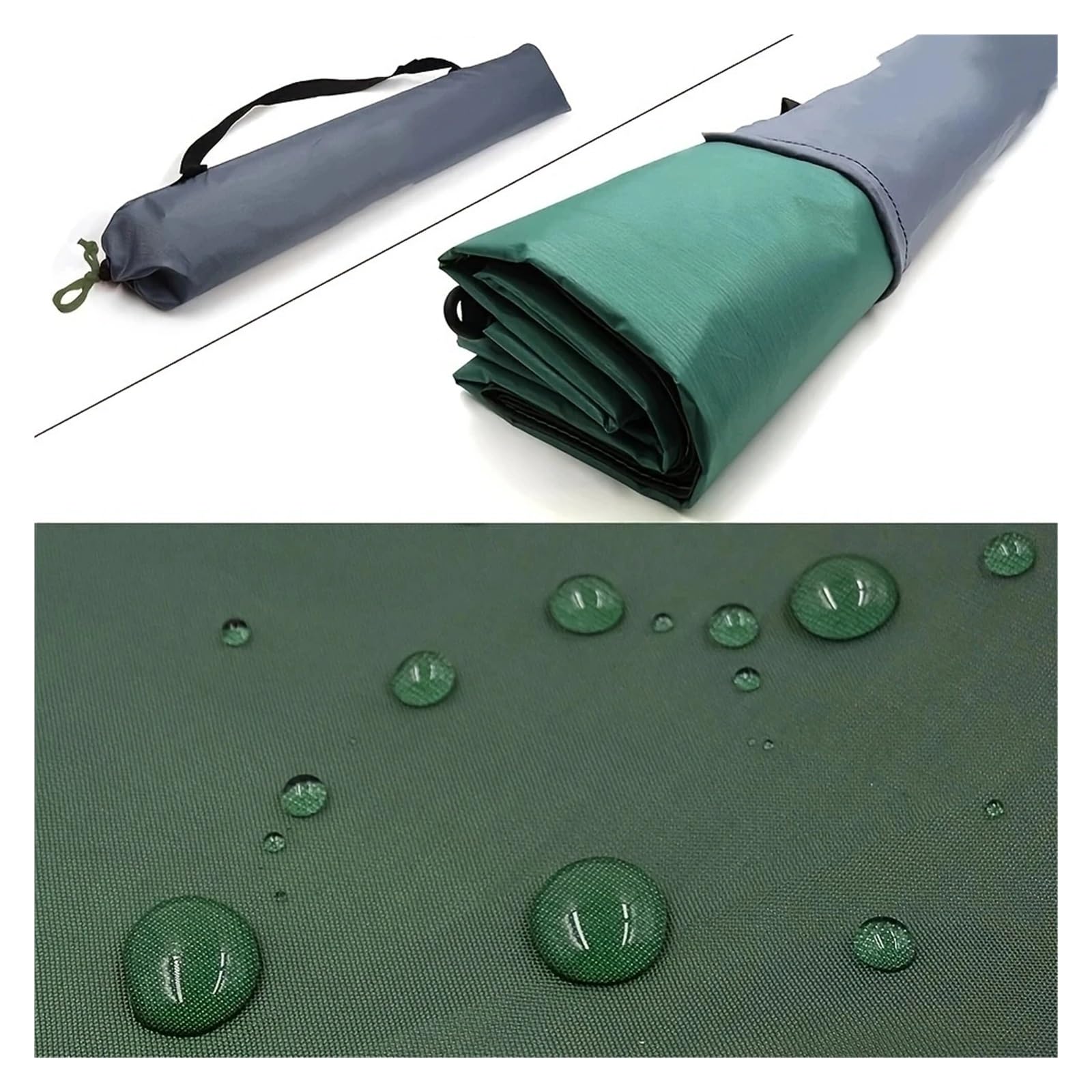 Bâche imperméable ultra légère - 5 x 3 m - 4 x 3 m - 3 x 3 m - Pour le camping, la plage - Vert - 3 x 5 m