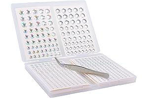 Silver Face Jewels, 10 Sheets/1410 Pcs Adhesive Rhinestone Hair Gems