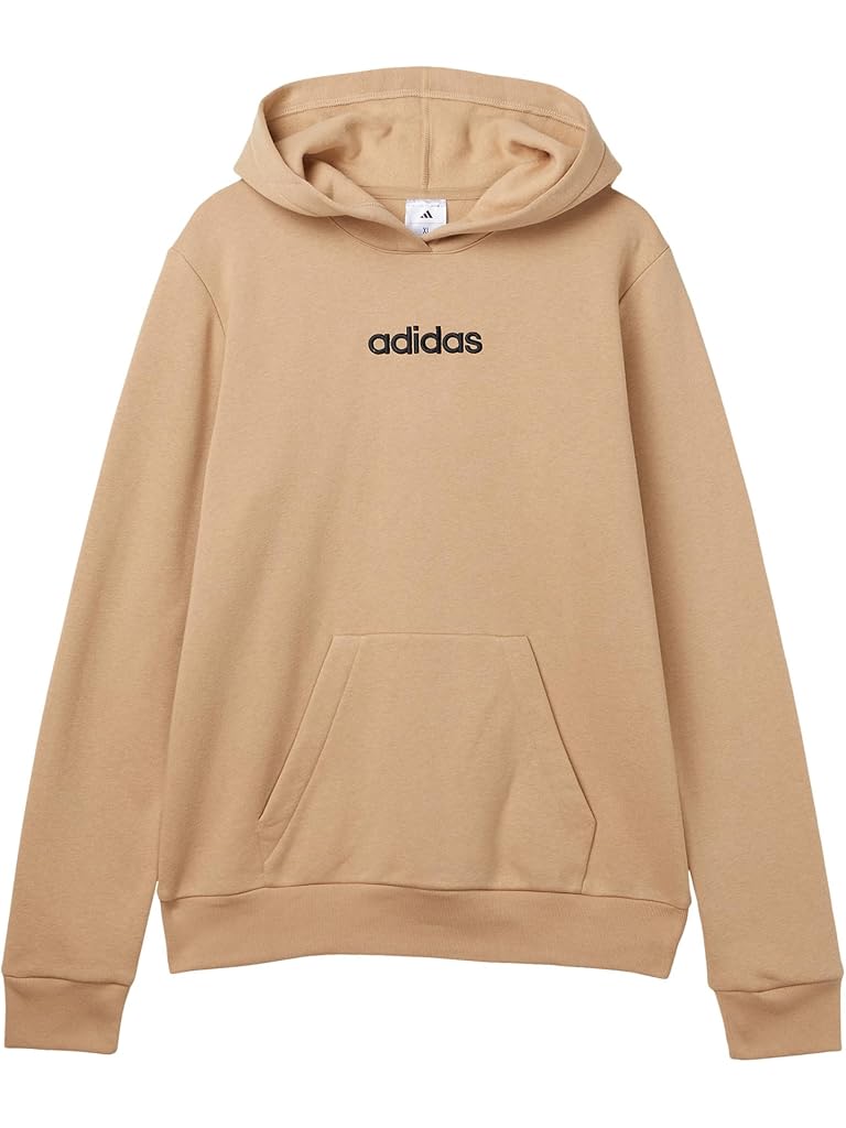 Multi adidas Essential Linear Embroidered Fleece Hooded Pullover (Big Kid)