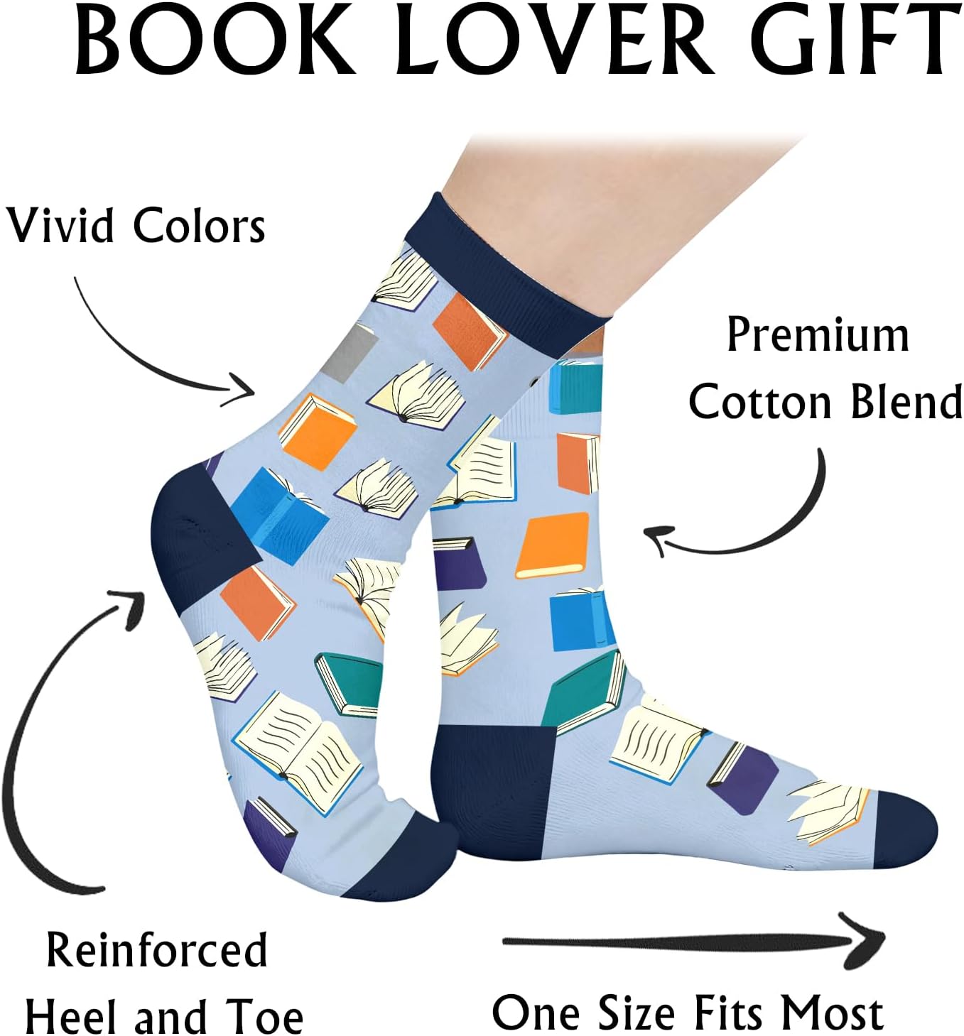 Funny Reading Socks for Book Lovers Gifts for Women Reader Gifts for Book Lovers Reading Women Men Adult Teens Stocking Stuffers Bookish Gift for Him Her Reading Accessories for Christmas Birthday - Image 7