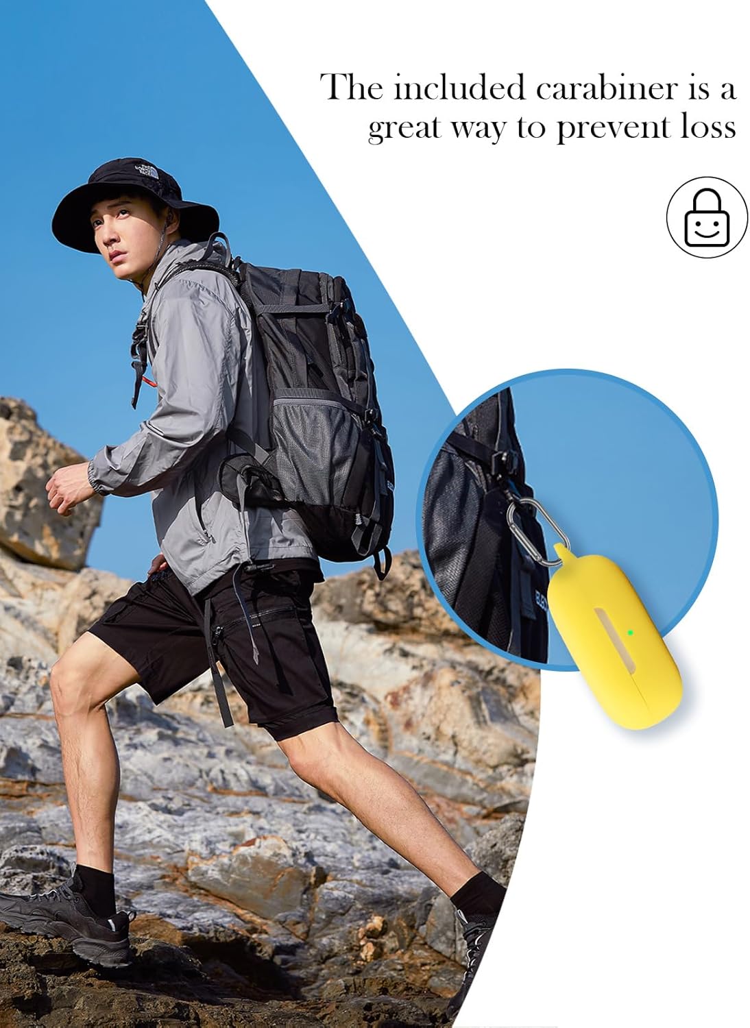 Case for SHOKZ OpenFit Air - Open-Ear Headphones,Soft Protective,BOVUGAC Silicone Case Cover with Keychain & Cleaning Kit & Lanyard for SHOKZ OpenFit Air Earbuds-Yellow - Image 4