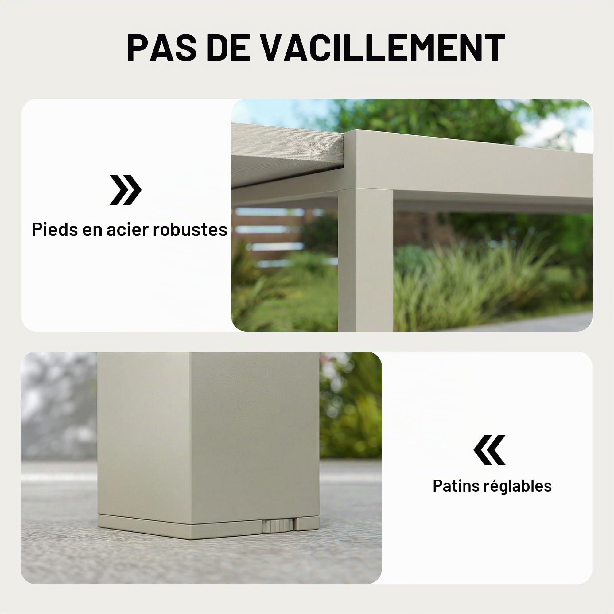 Outsunny Table Extensible Jardin 8-10 pers. 154/214x85x75 cm Gris Clair