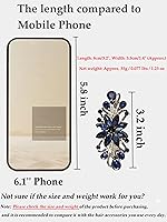 Vista 5 de Pasador de cabello con diseño de flores y joyas de lujo con cristal, también perfecto como regalo del Día de la Madre para mamá (Azul Oscuro)