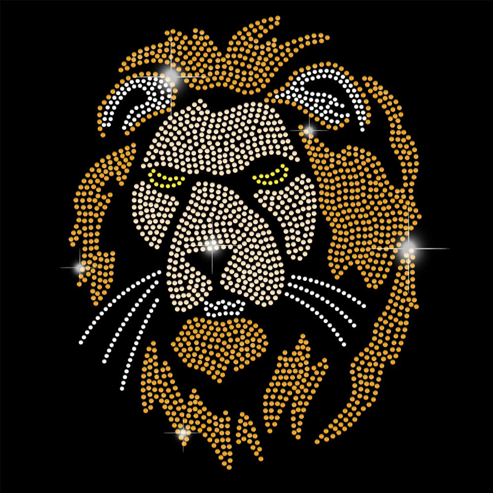 Strass thermocollants tête de lion pour réparer un vêtement taché ou masquer un trou avec style