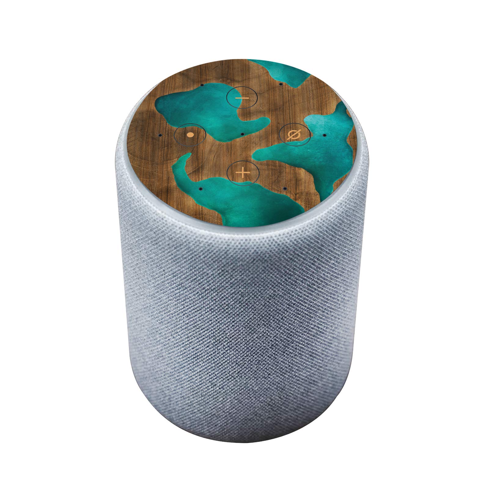 Head Case Designs Licenza Ufficiale Alyn Spiller Legno e Resina Aqua Mix Sticker Pelle Adesivo per Amazon Echo Plus (2nd Gen)