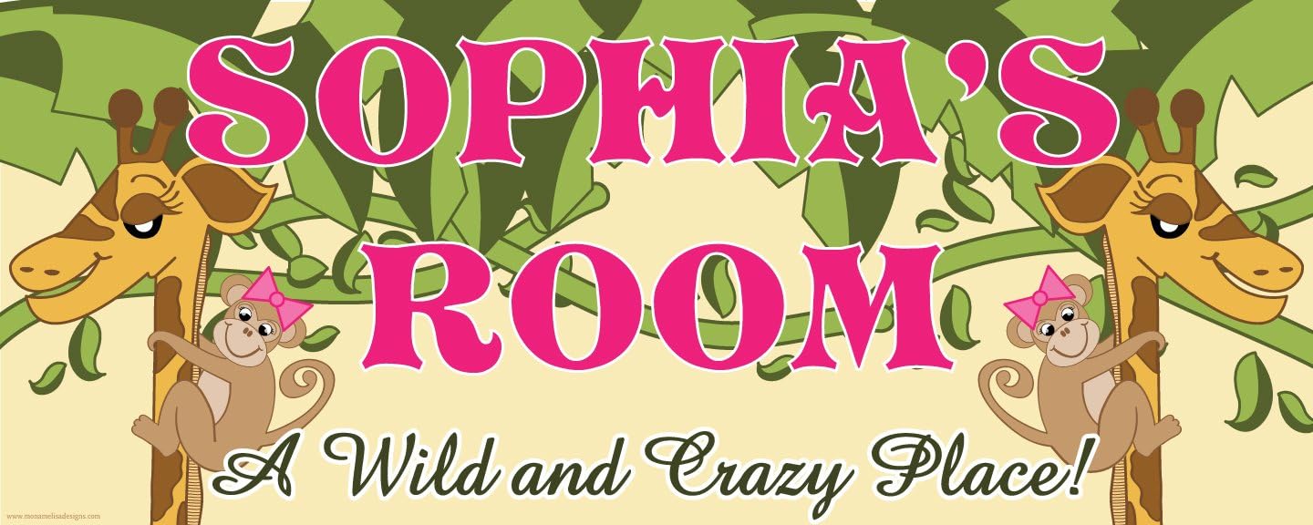 Mona Melisa Designs Customized Giraffe Girl Sophia Name Sign Decorative Wall Sticker
