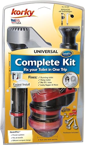 Miniatura 8 de Korky Standard 2-inch Complete Toilet Repair Kit, Fixes: Running, Noisy, No/Slow Refill, and No/Weak Flush Toilets, Easy to Install, 4010MP