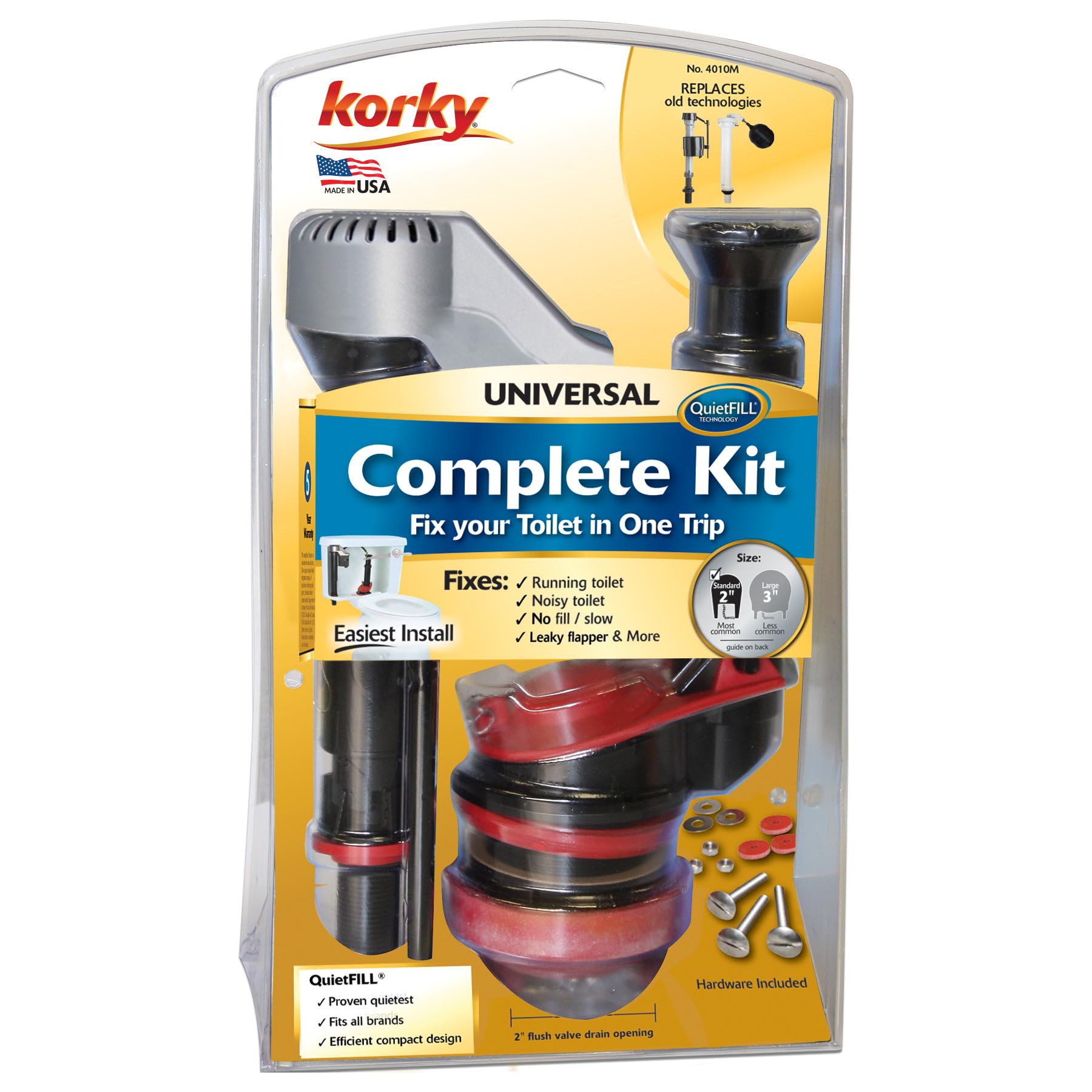Korky Toilet Repair Kit - Fix Leaks & Flushes -8