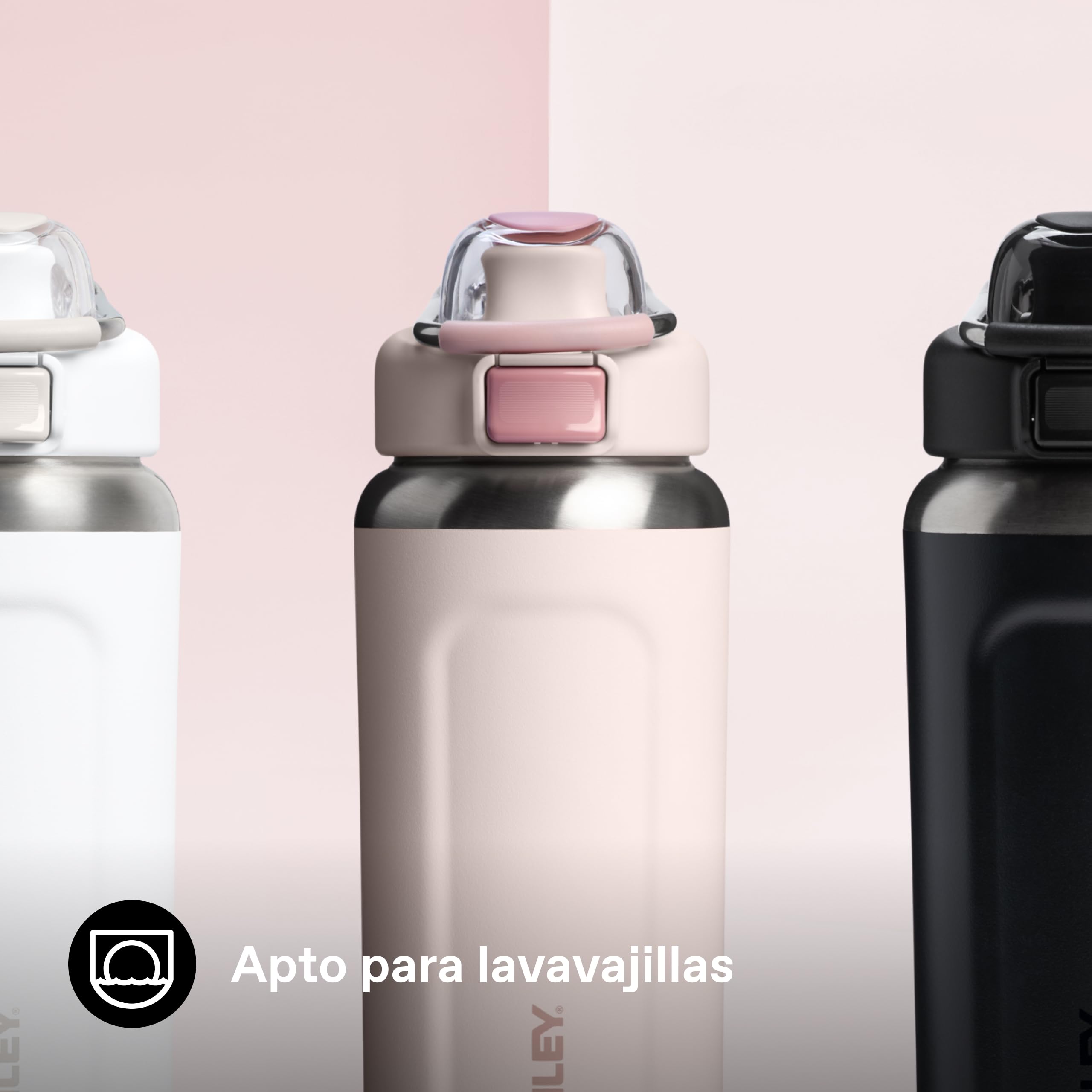 STANLEY Wellspring Bottle 0.7L - 12 Horas Fría - 40 Hours Helada - Sin BPA Botella Agua Acero Inoxidable - Apta Para Lavavajillas - Aislamiento Al Vacío - Rose Quartz