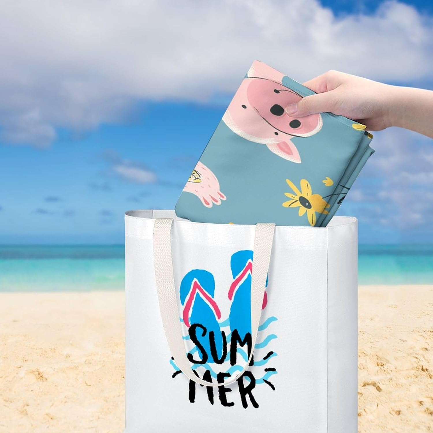 Swimming Towel, Farm Animal Pattern Printed Fashion Towel,Portable Towel,Durable Towel