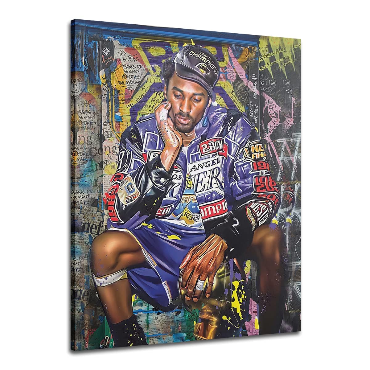 EXPOTE Kobe Poster Canvas Wall Art Print Mamba Mentality Inspirational, Basketball Player Sports Home Motivational Artwork For Home,Office,Gym Wall Decor 20X30Inch - No Framed