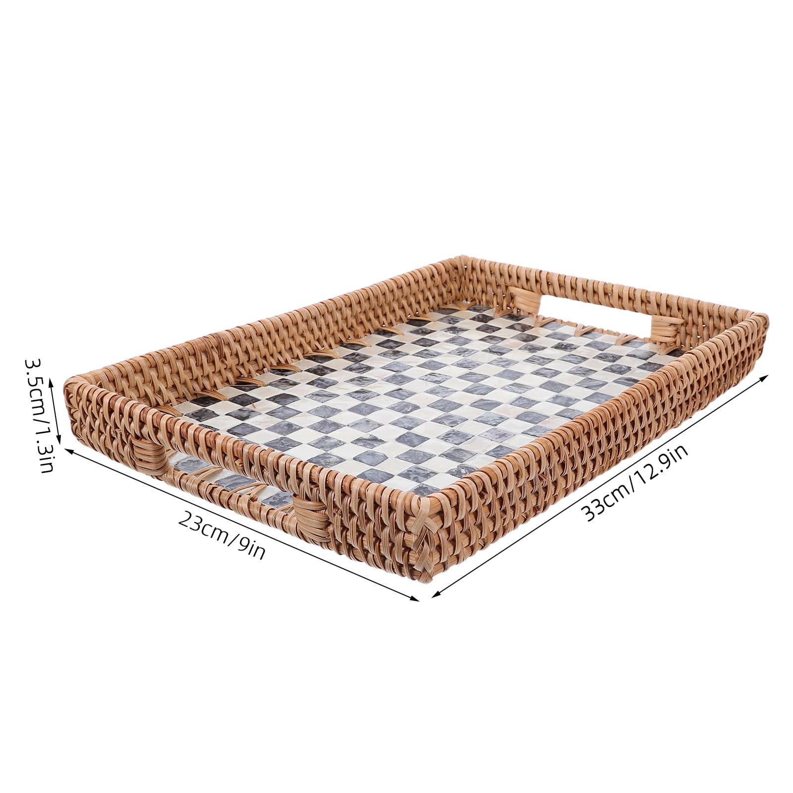 Rechteckiger, stapelbarer Schreibtisch-Organizer, Briefablage aus Rattan, Ablage für Dokumente, Papierorganizer für den Schreibtisch, 33 x 23 cm (13" x 9"), ideal für Zuhause und