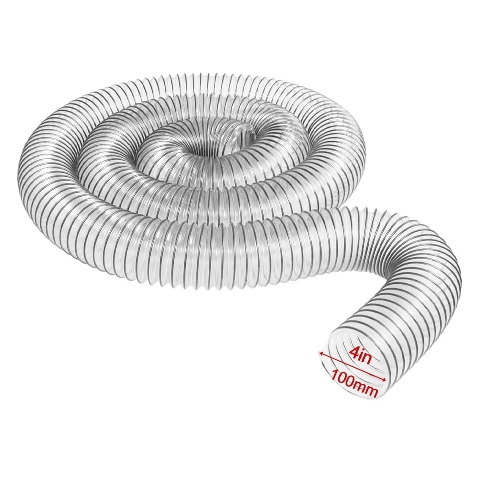 Manguera De PVC De 100mm Compatible Con Aspiradora, Extractor De Polvo Industrial, Fuelle For Carpintería, Tubo Transparente For Recoger Polvo(3 m)