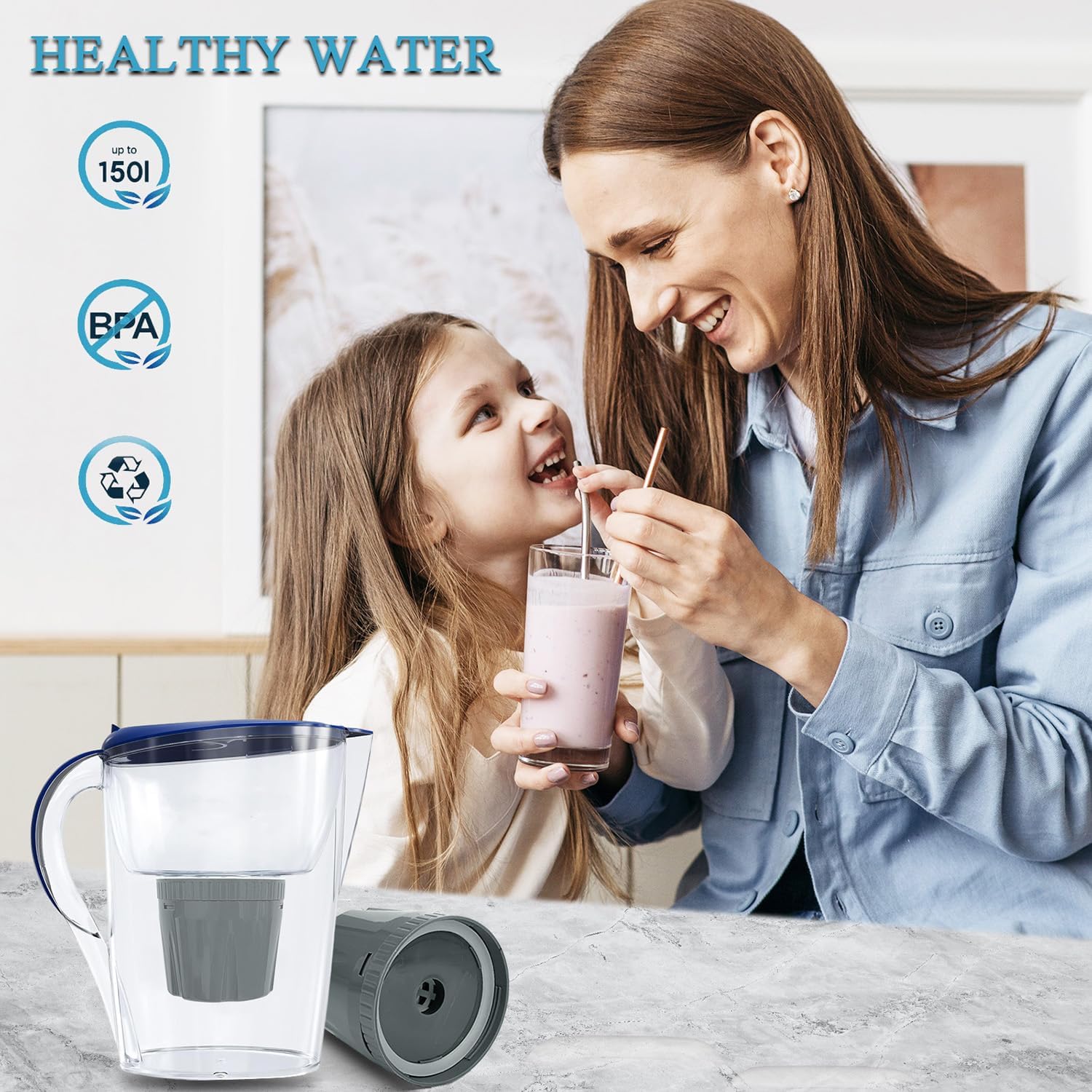 Water Pitchers replacement filter compatible with Epic Water Pitchers filter 2-pack.