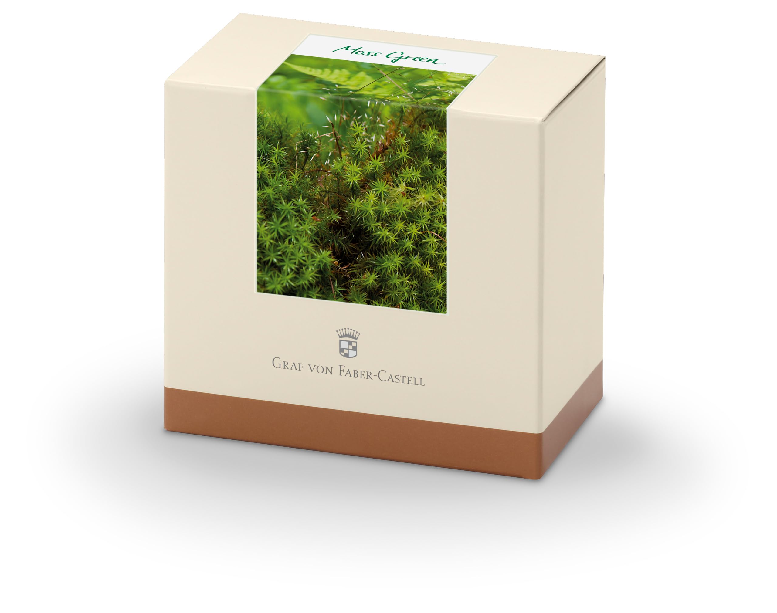 Graf von Faber-Castell 141004 - Barattolo di inchiostro verde muschio, 75 ml, inchiostro indelebile in un elegante calamaio