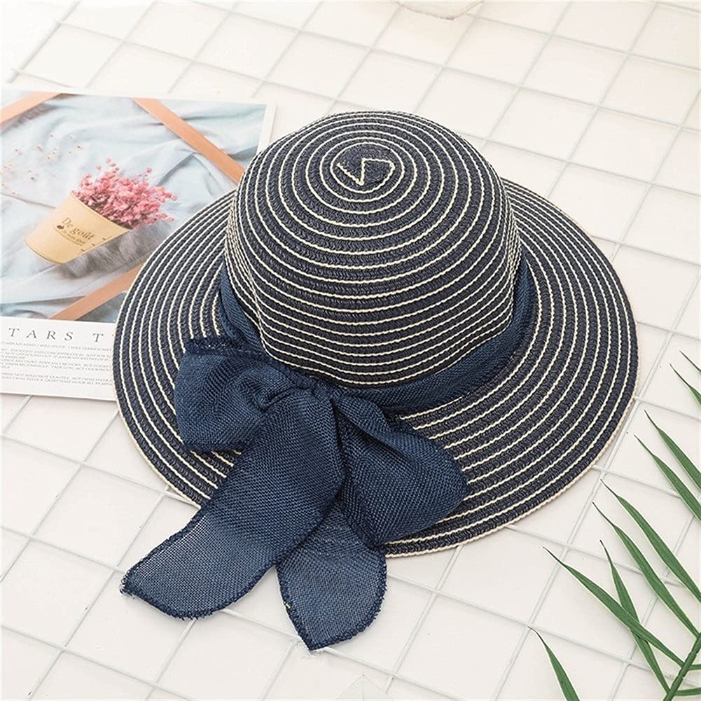 Beach Vacation Fashion Womens Sun Hats Bowknot Visor Caps Hand Made DIY Straw Summer Casual Shade Hat
