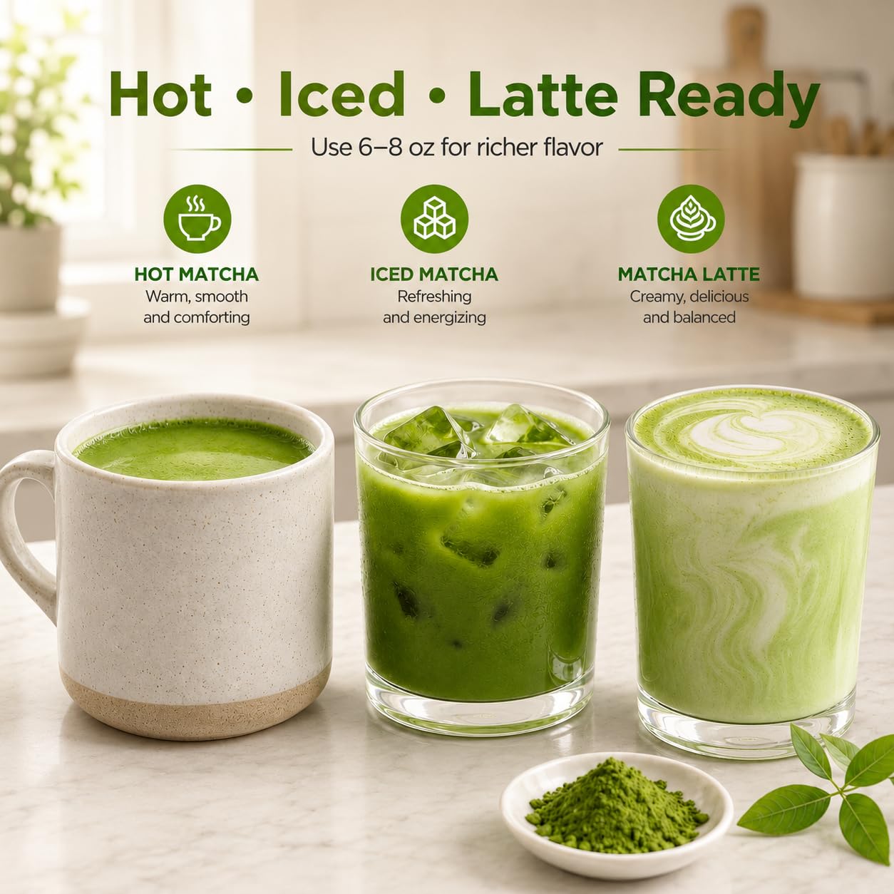 Organic Matcha Green Tea K Cups, 16 Pods Compatible with Keurig image 3